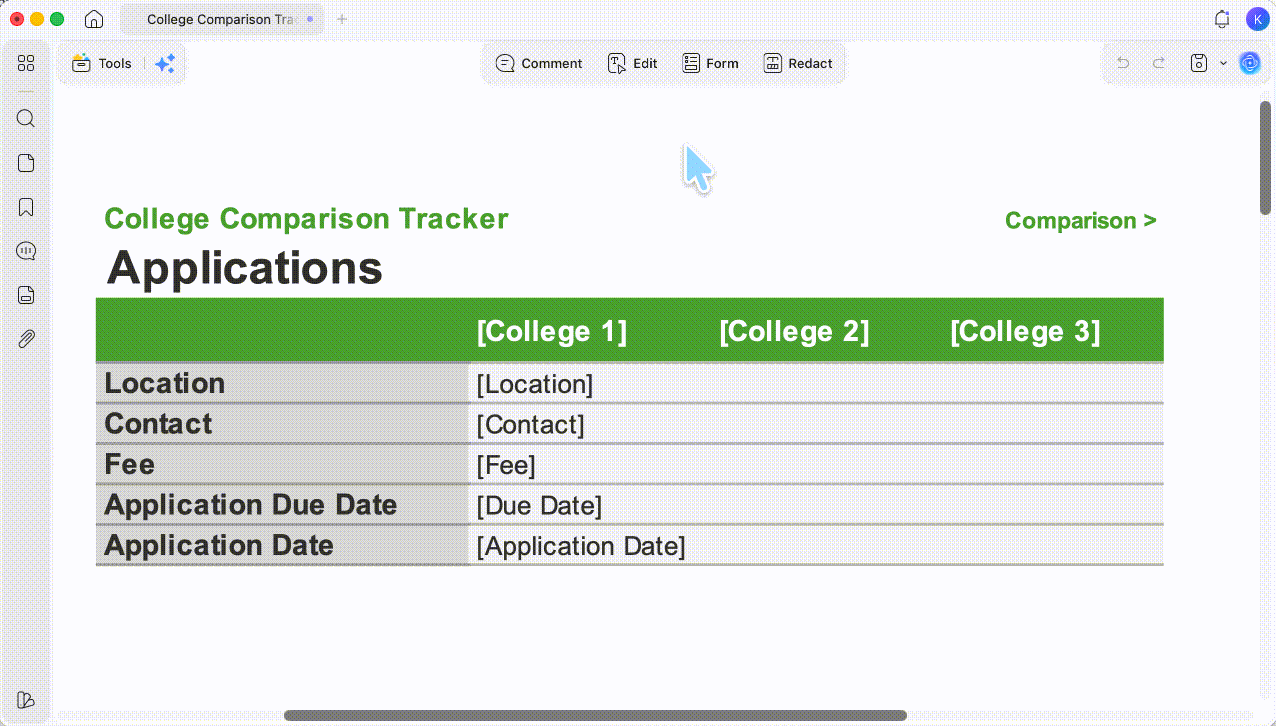 recognize the existing fields updf mac