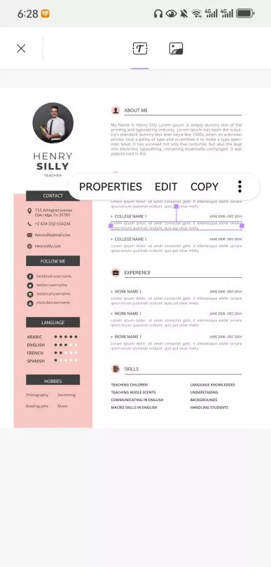 edit pdf resume android