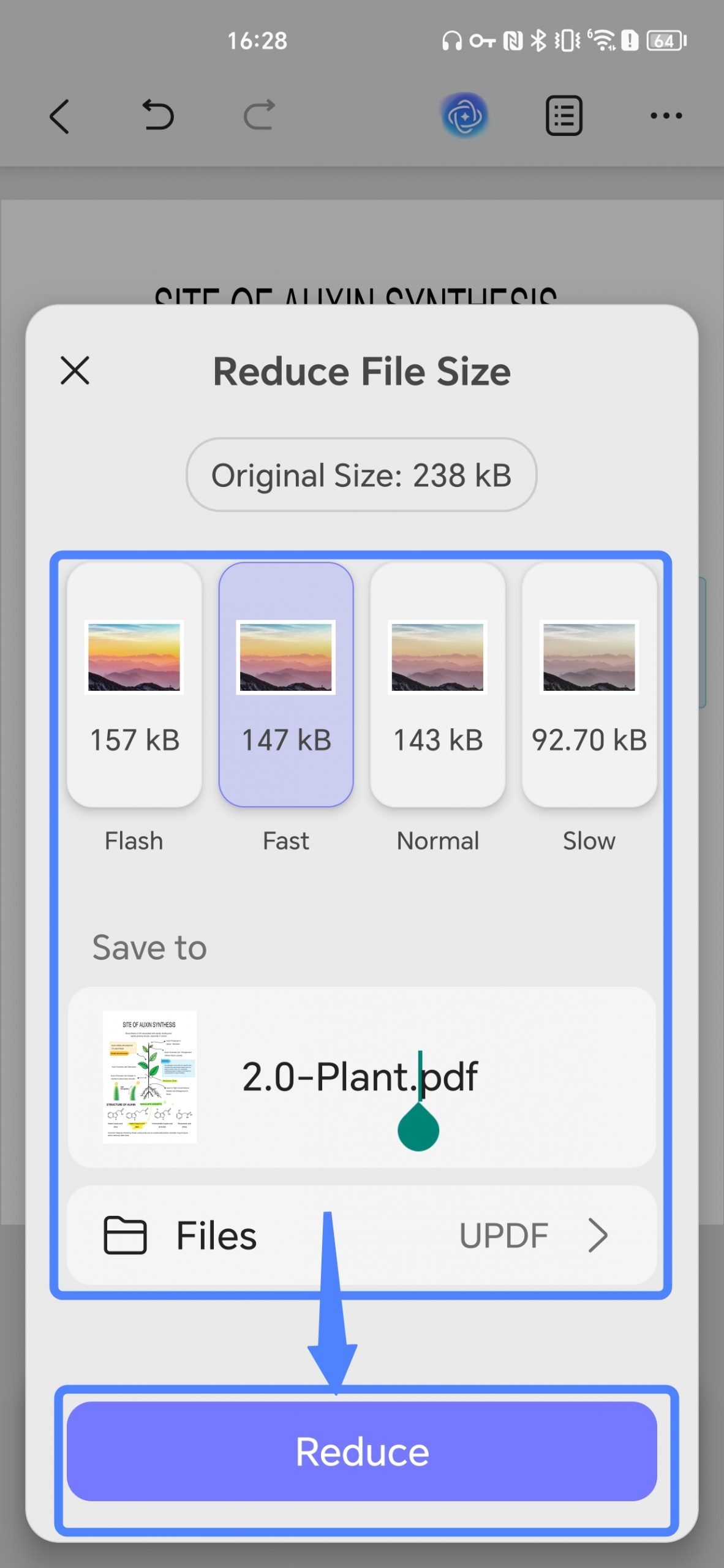 save the compressed pdf