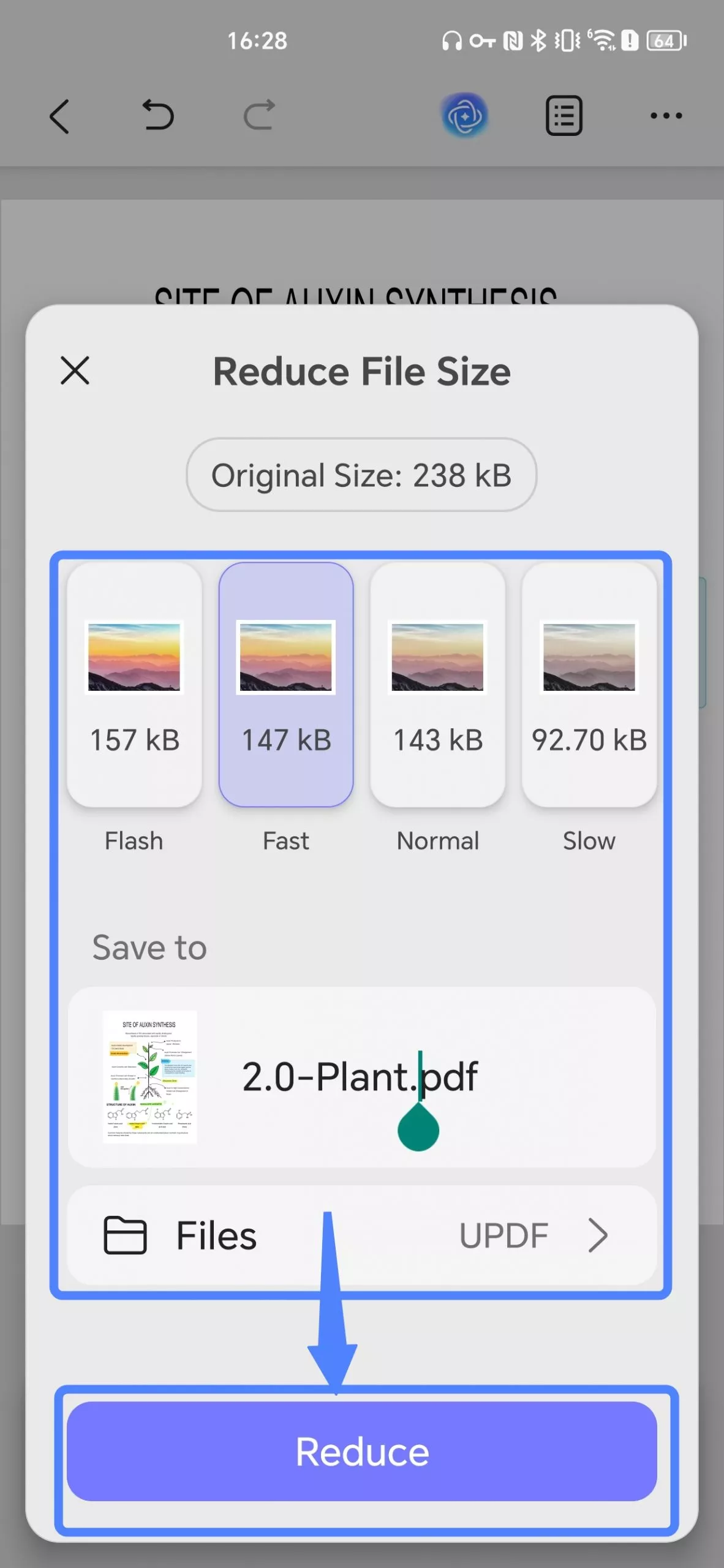 save the compressed pdf