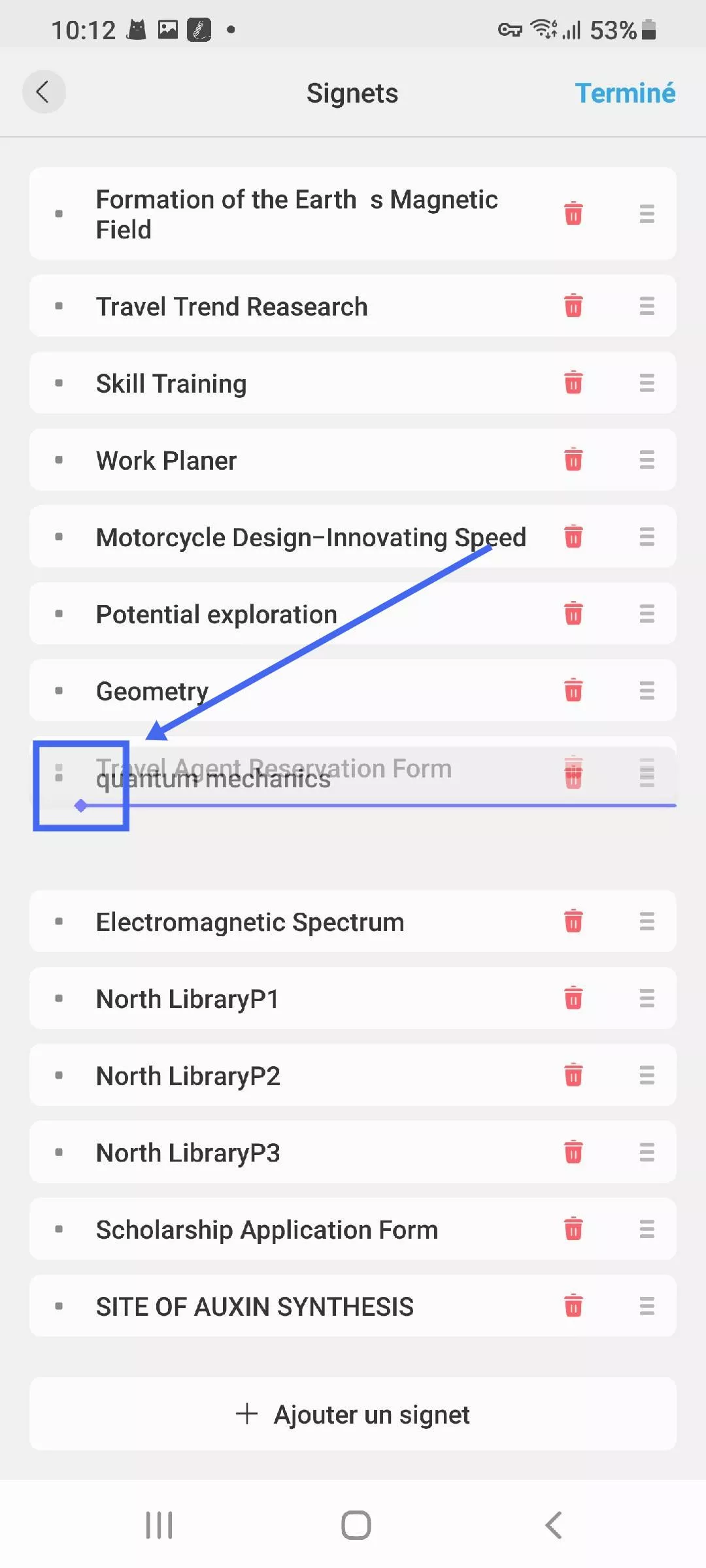 ajouter un signet enfant