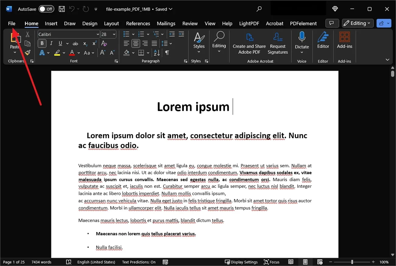 Correcteur d'orthographe de PDF gratuit, Microsoft Word
