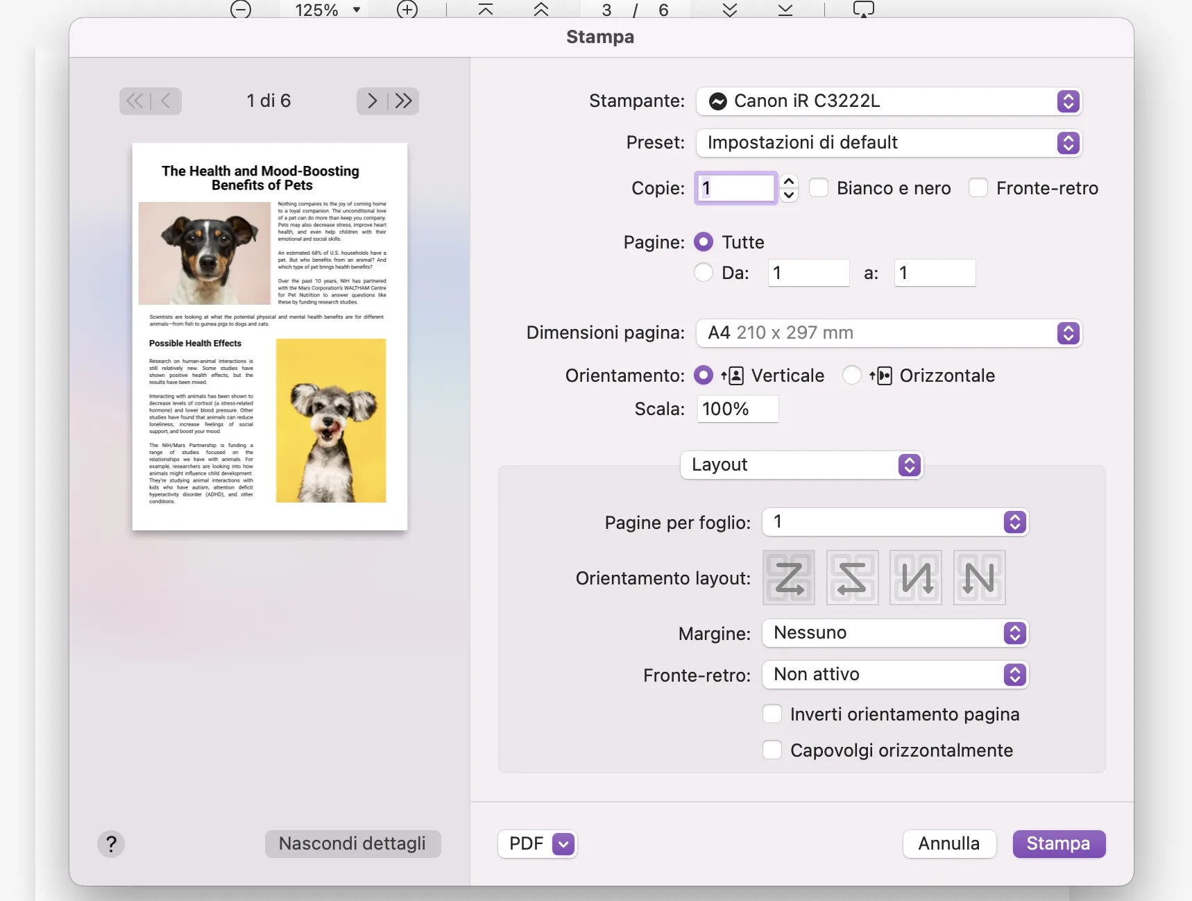 stampanti PDF per Mac