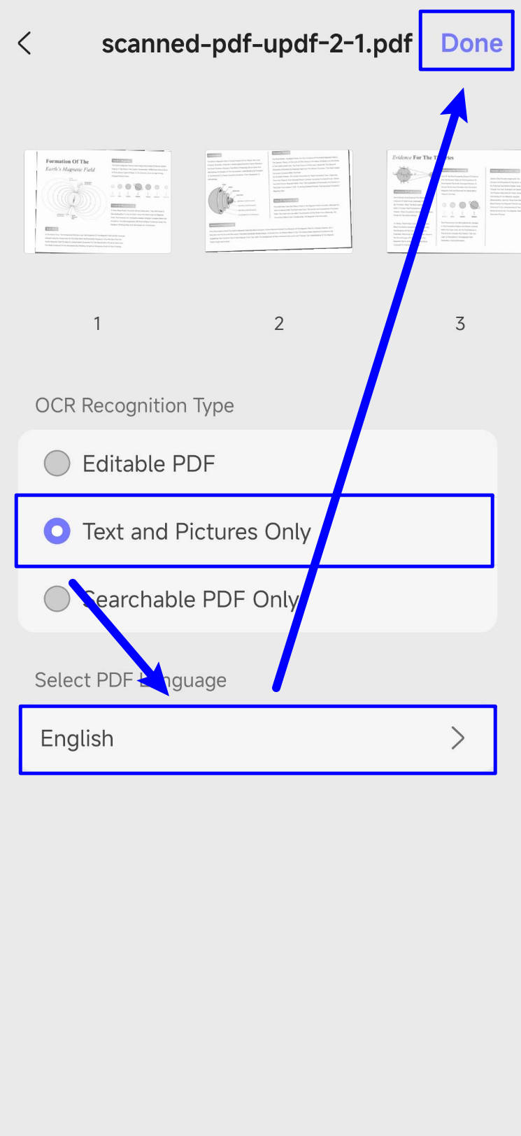 choose text and 
