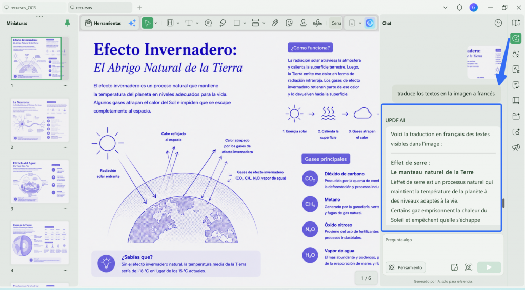 traducir una zona del PDF con una captura de pantalla
