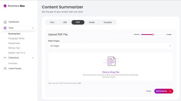 Summary Box: ملخص PDF بإصدار ويب وإضافة Chrome