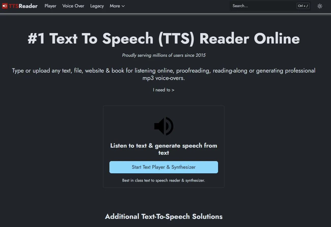 Lecteur audio de PDF en ligne, TTSReader