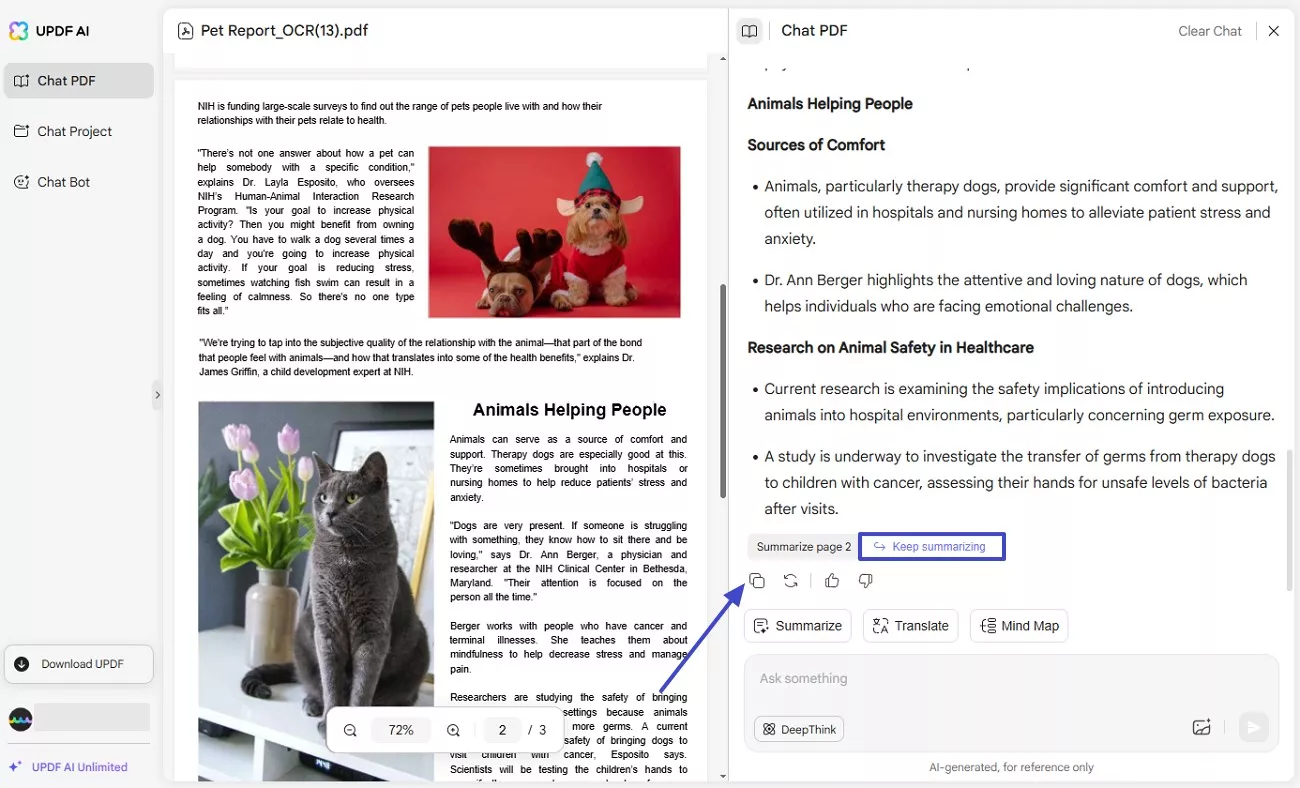 review summarized content
