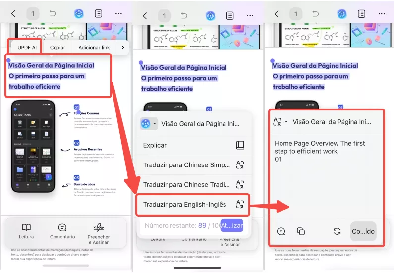 traduzir textos com updf ai no updf