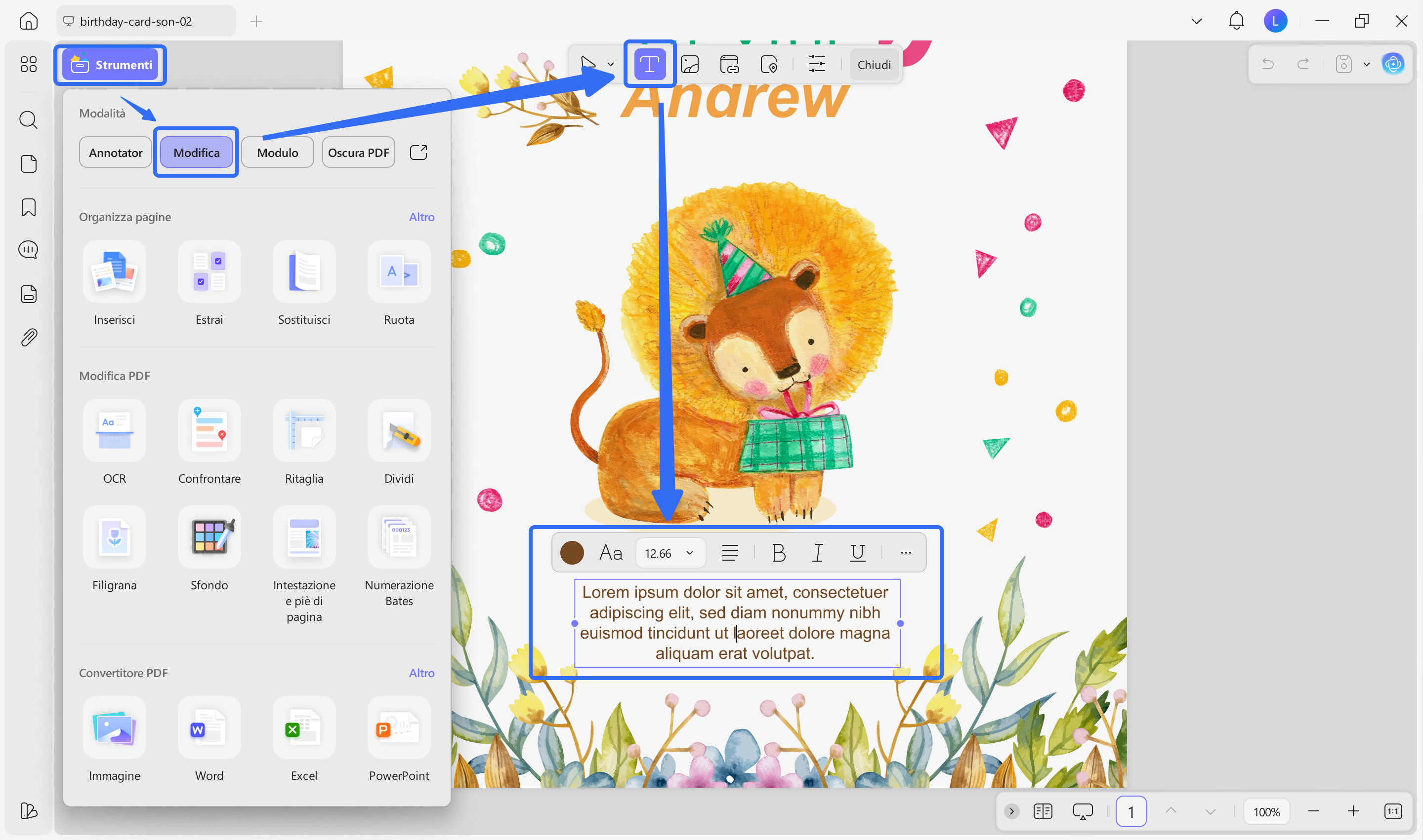 edit birthday card updf windows