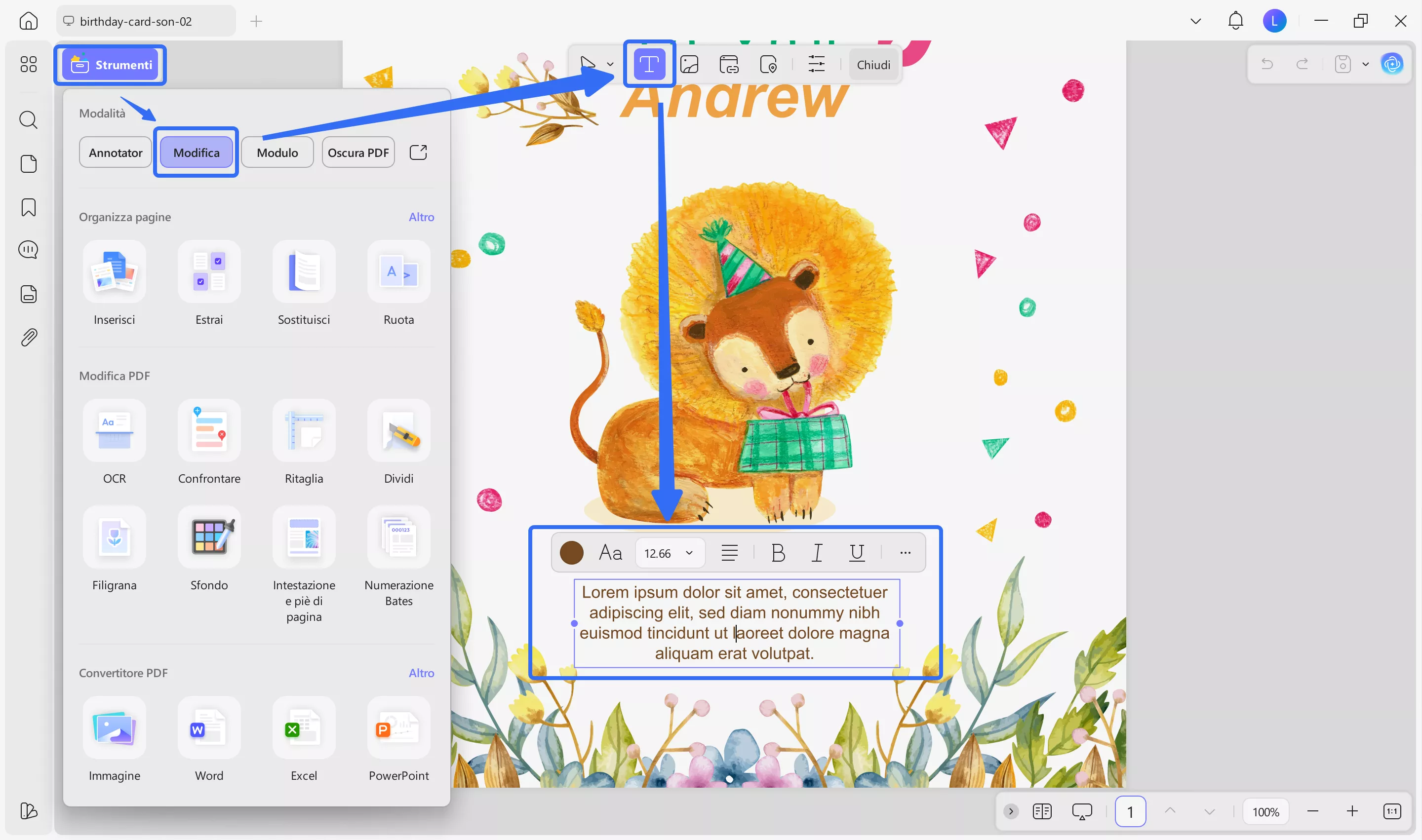 edit birthday card updf windows