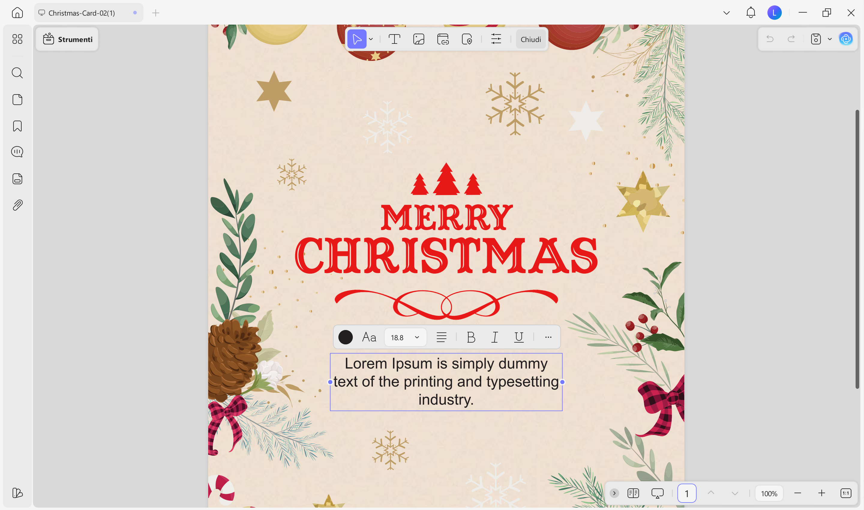 edit christmas card
