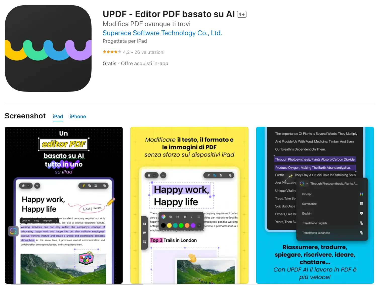 UPDF: editor PDF per iOS
