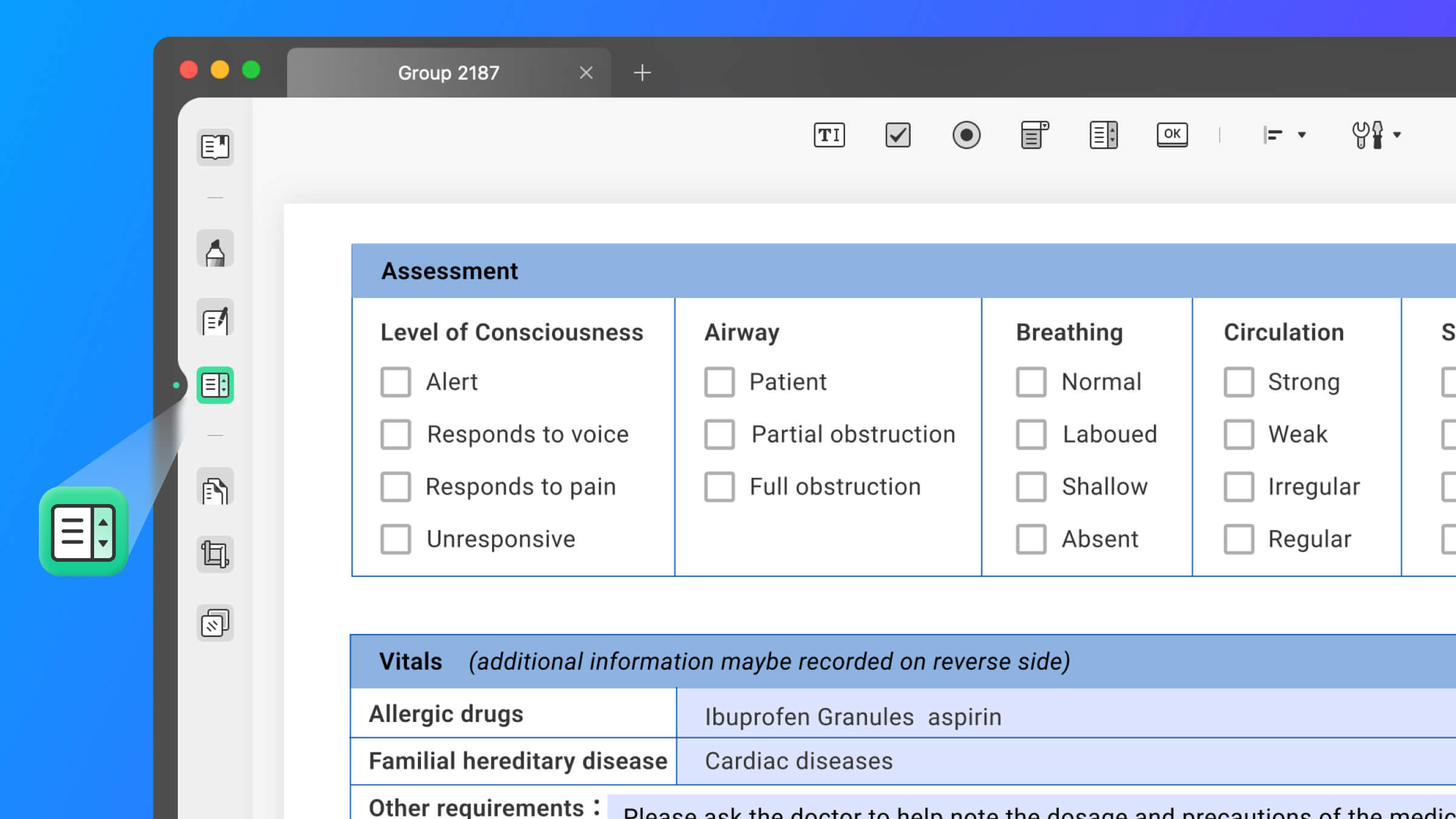 botão de preparar Formulário em PDF