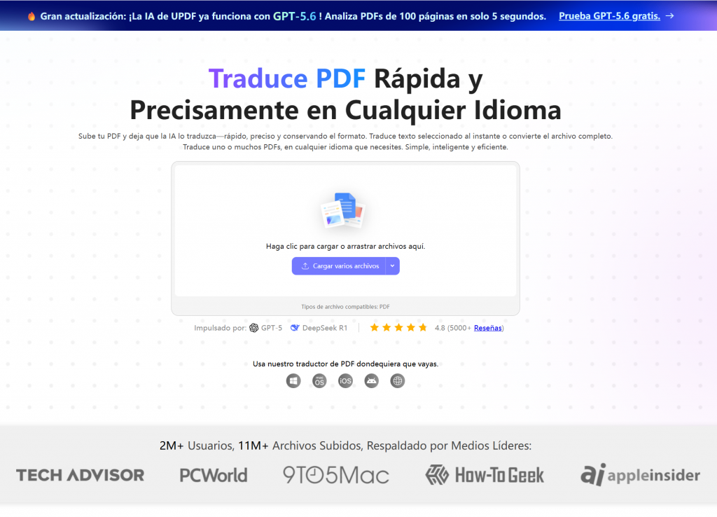 traducir el PDF online con UPDF AI