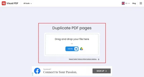 upload the pdf file in visual PDF