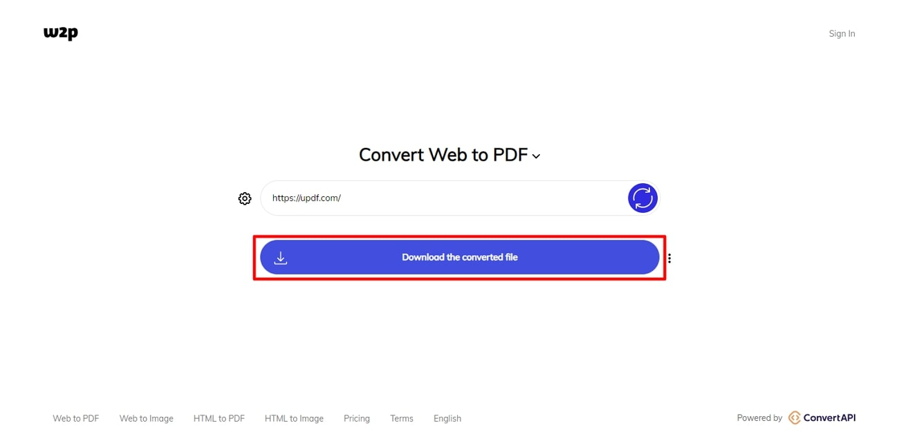 PDF-Datei in W2P herunterladen