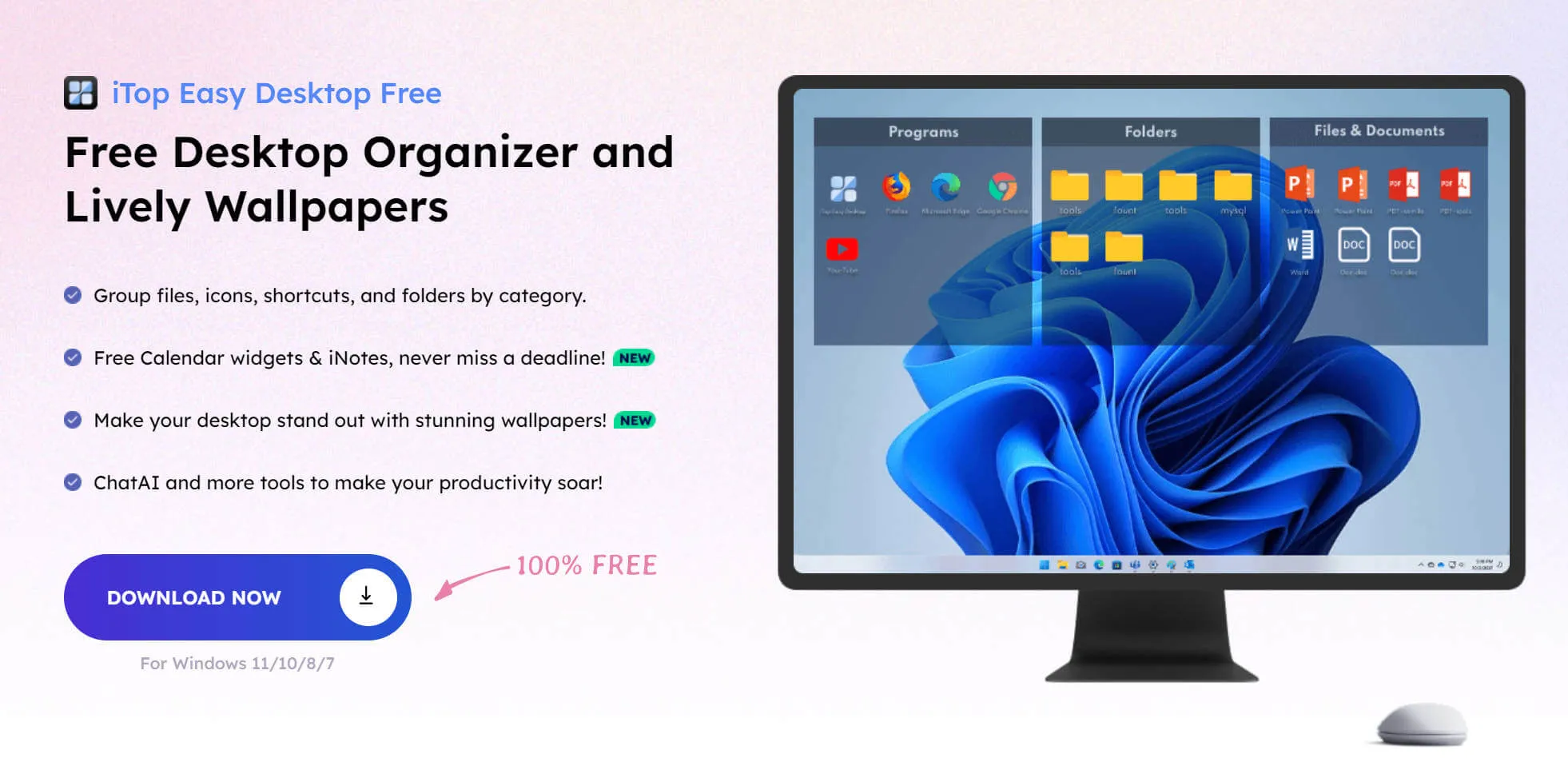 iTop Easy Desktop - organizing windows desktop