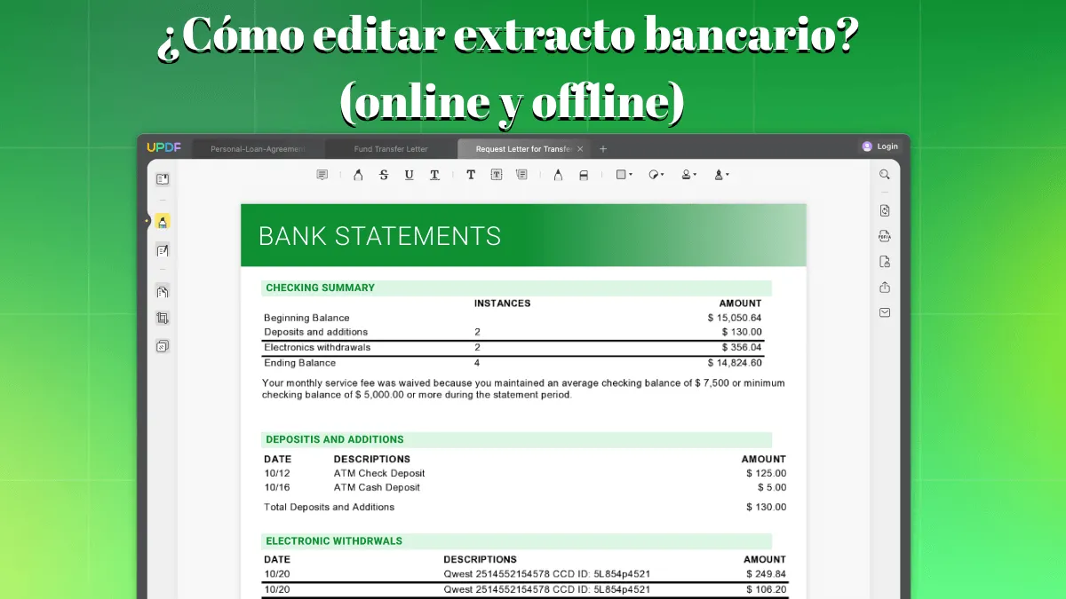¿Cómo editar extracto bancario? (online y offline)