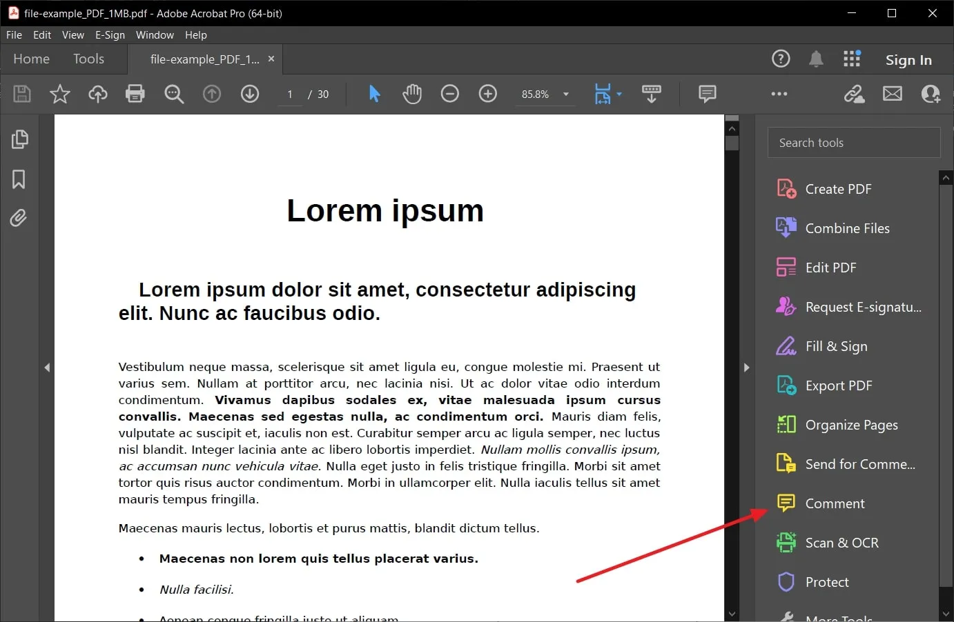 how to add arrow in pdf comment in adobe