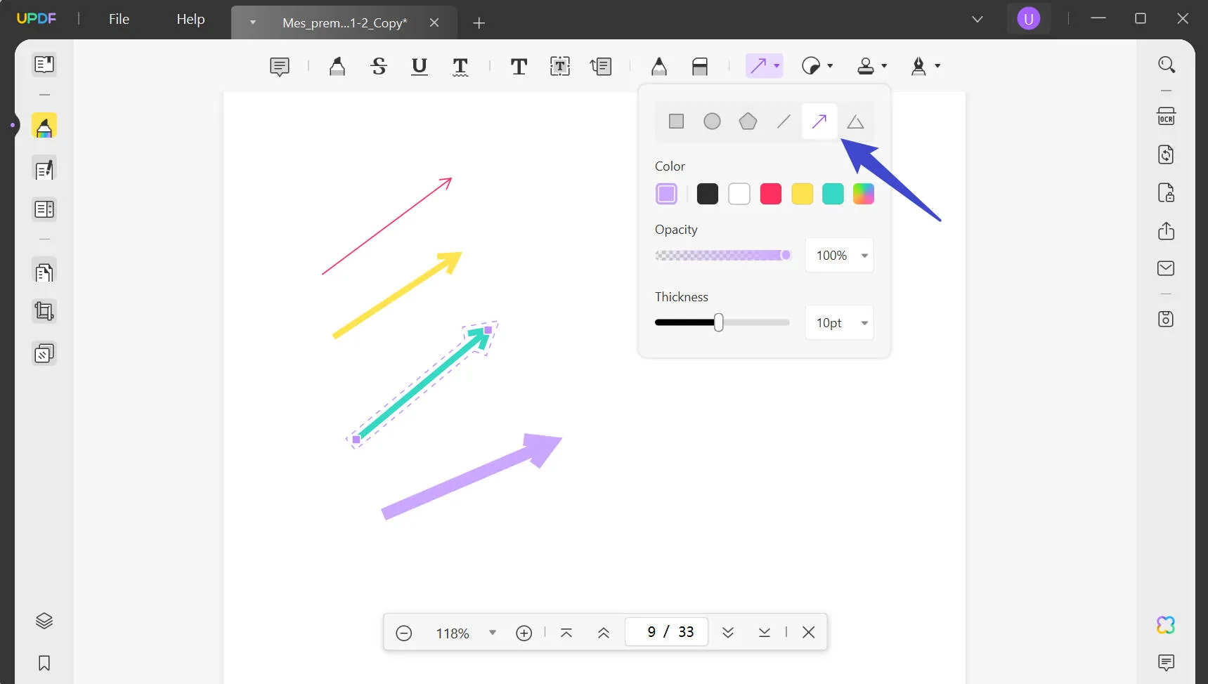 how to add arrow in pdf add arrow