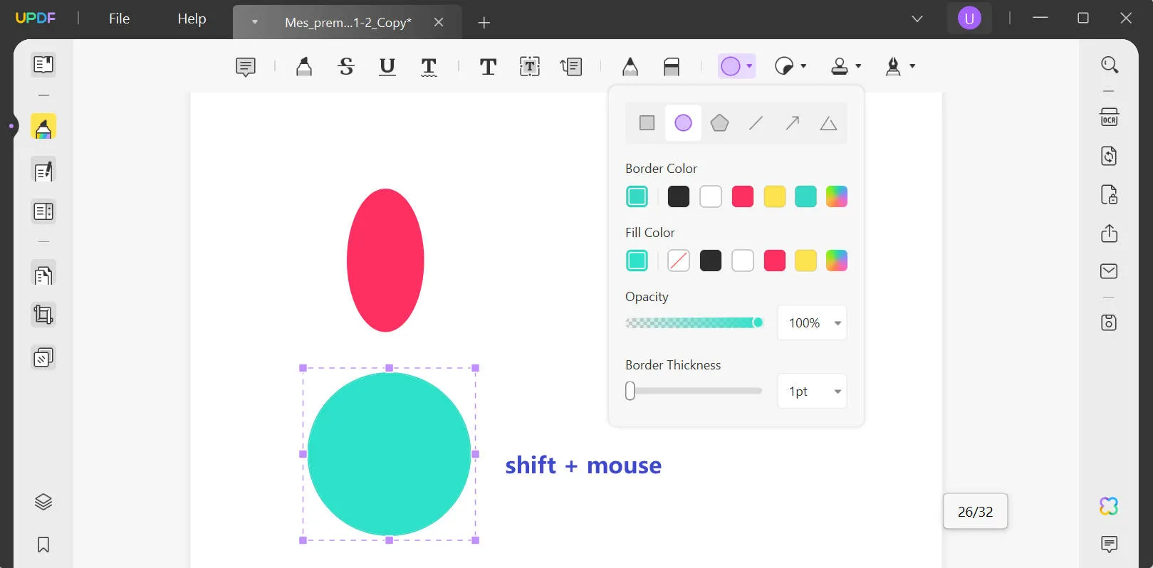 add circle to pdf draw the circle