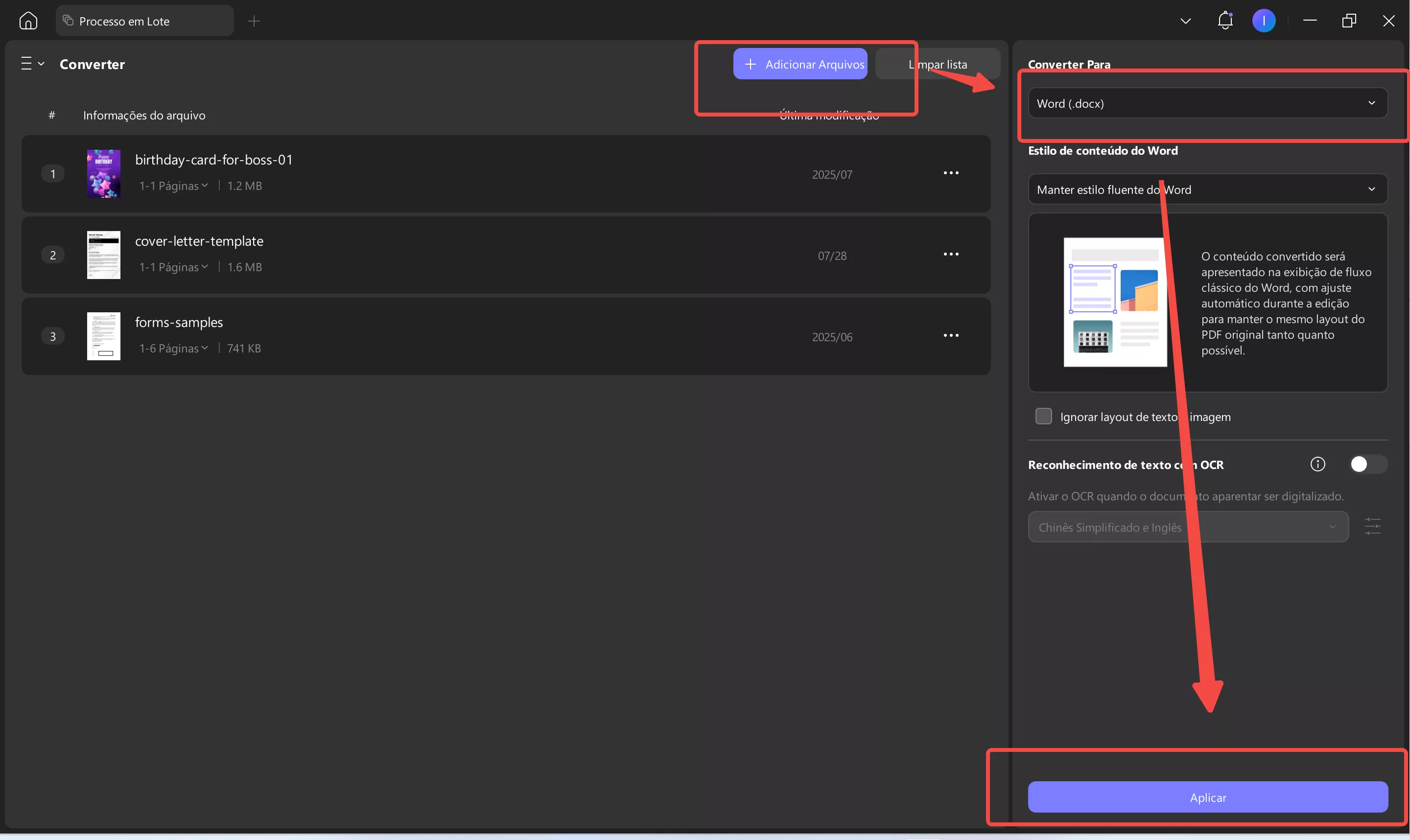 adicionar arquivos