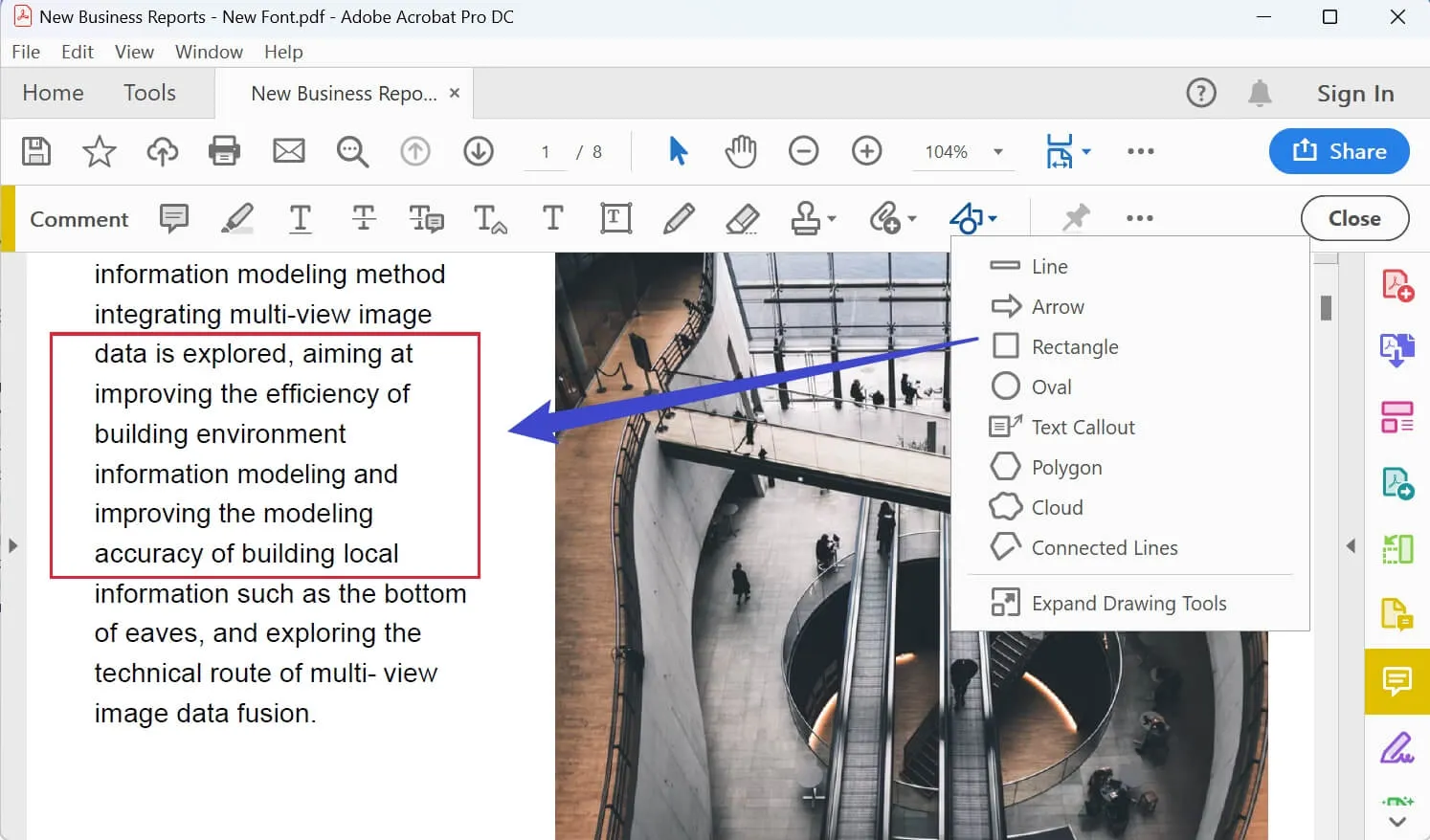 add rectangle to pdf adjust shape