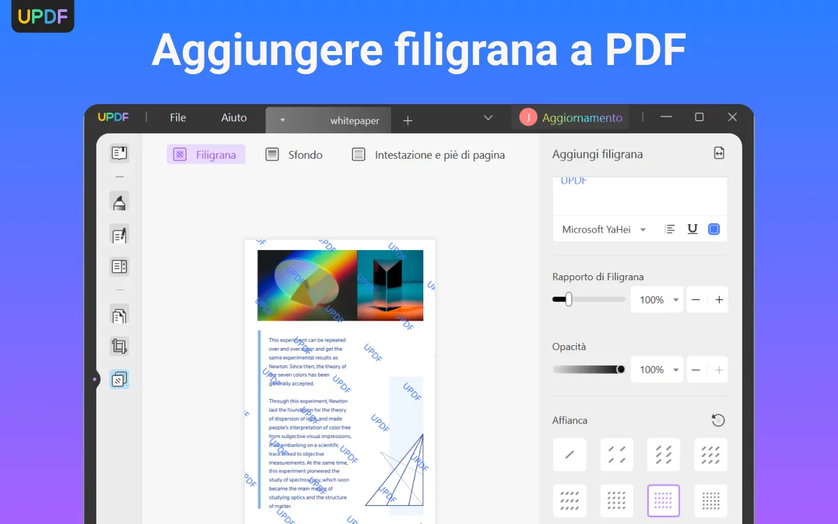 Aggiungere filigrana a PDF su Mac con UPDF