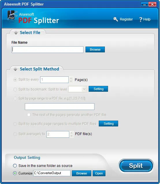 Split PDF: A free online PDF page splitter