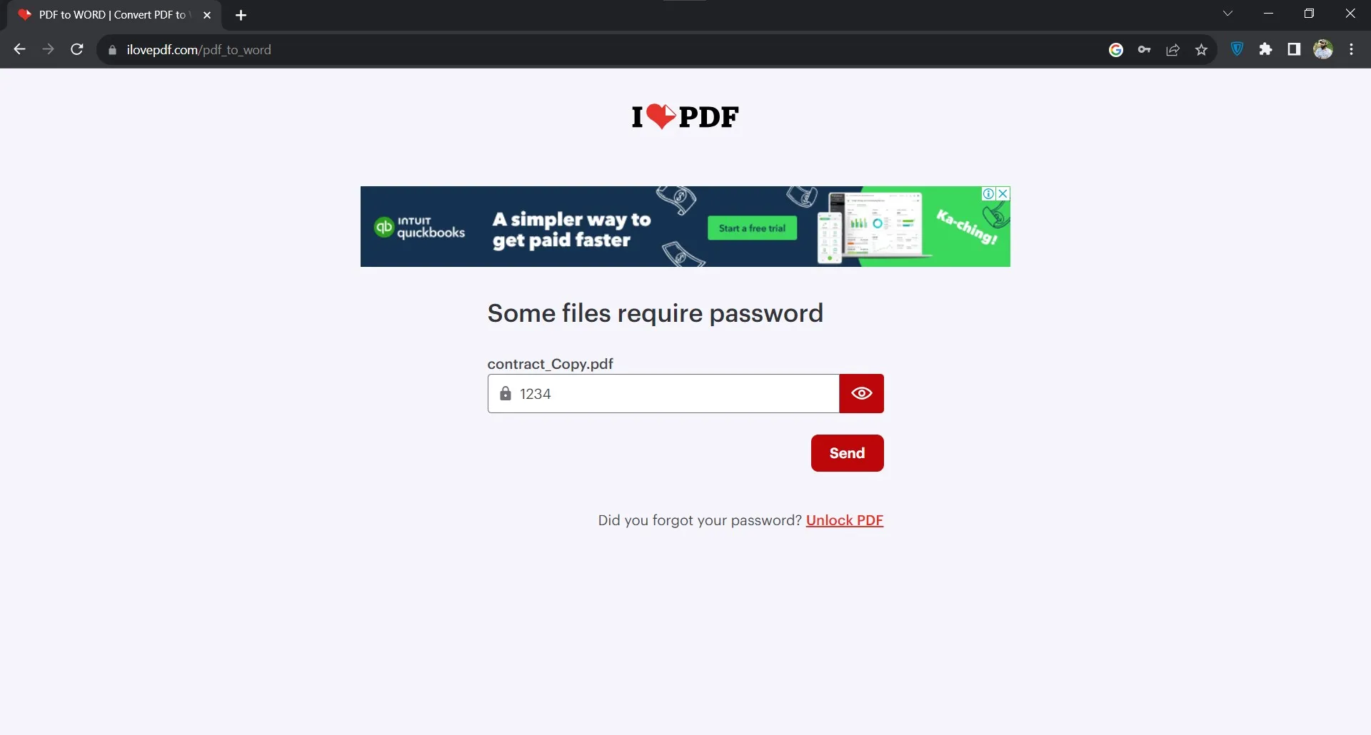 convert protected pdf to word authenticate with password