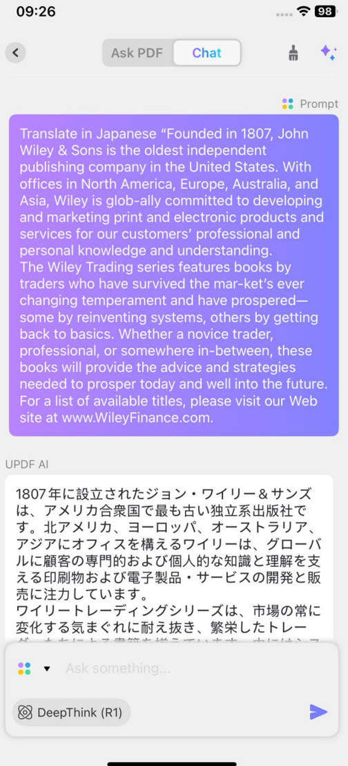 translate PDF iPhone  updf