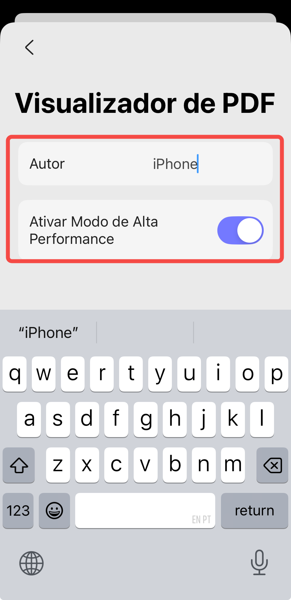 ativar modo de alta performance