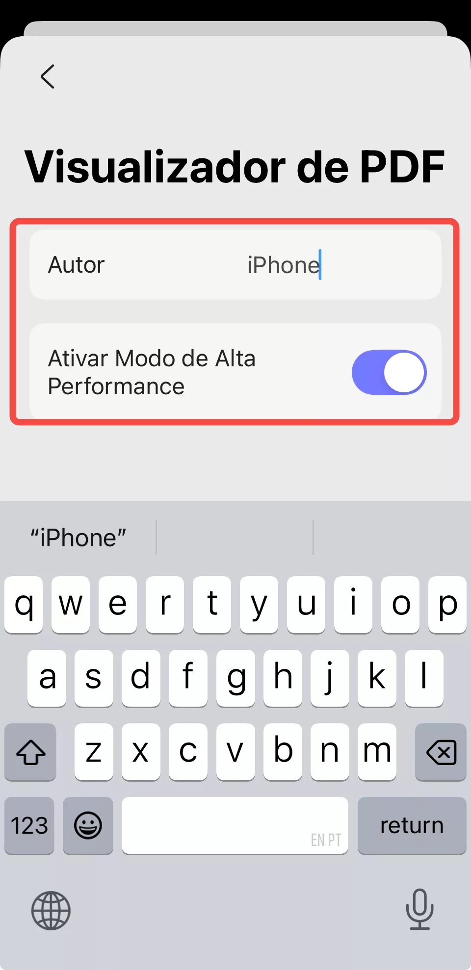 ativar modo de alta performance