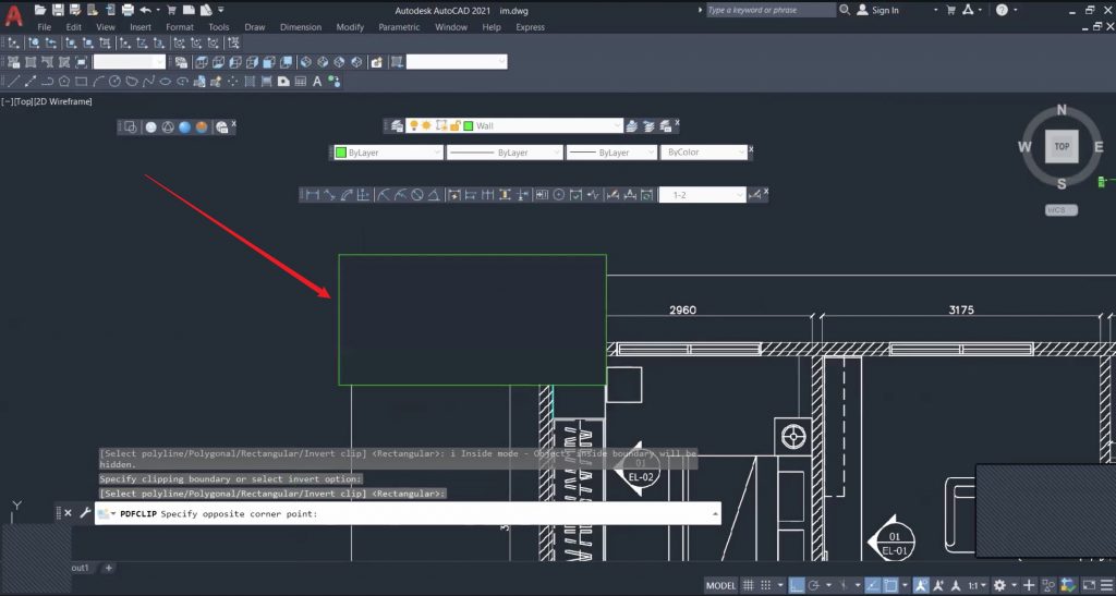 autocad hide the selected part