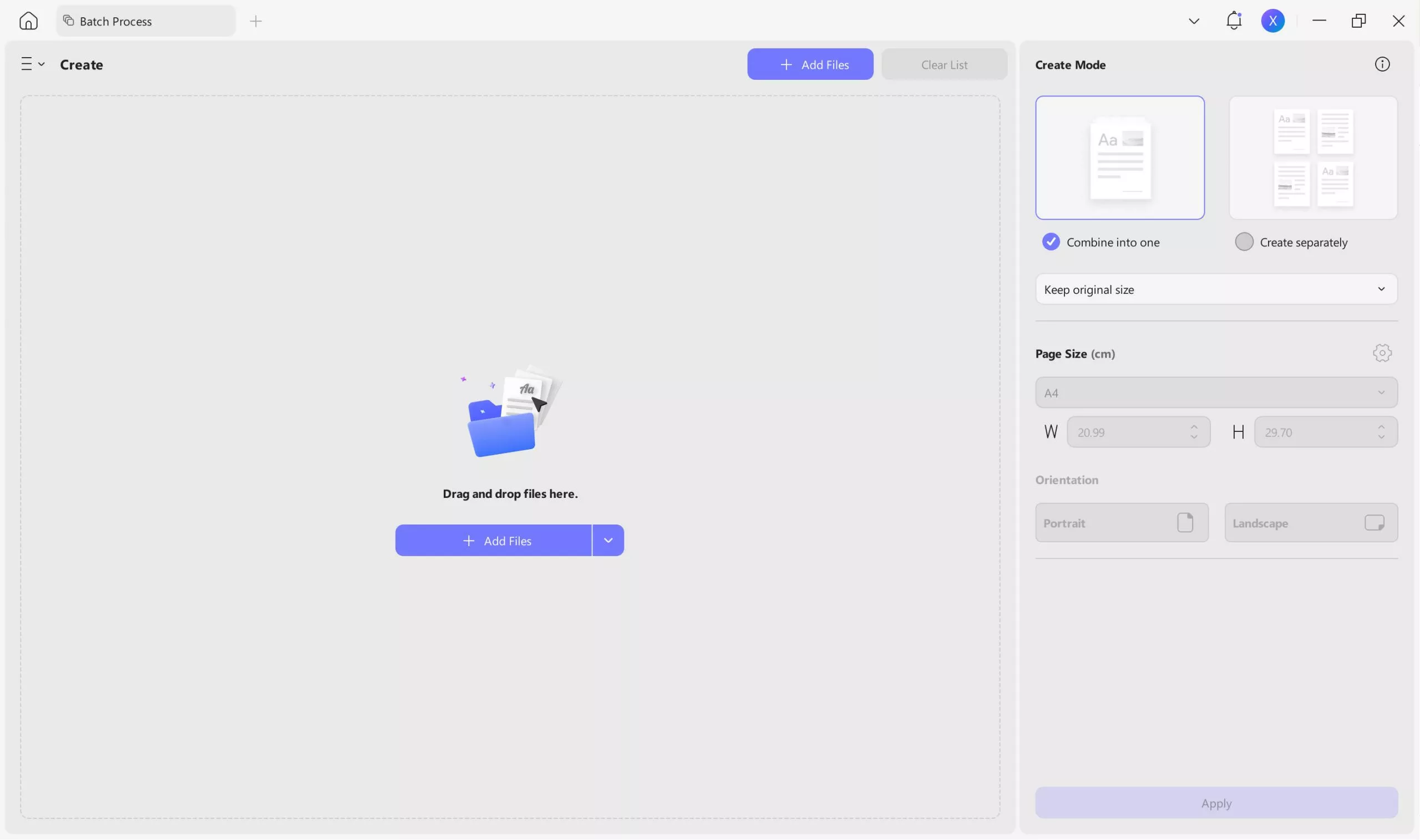 Create multiple PDF files in batch create in UPDF