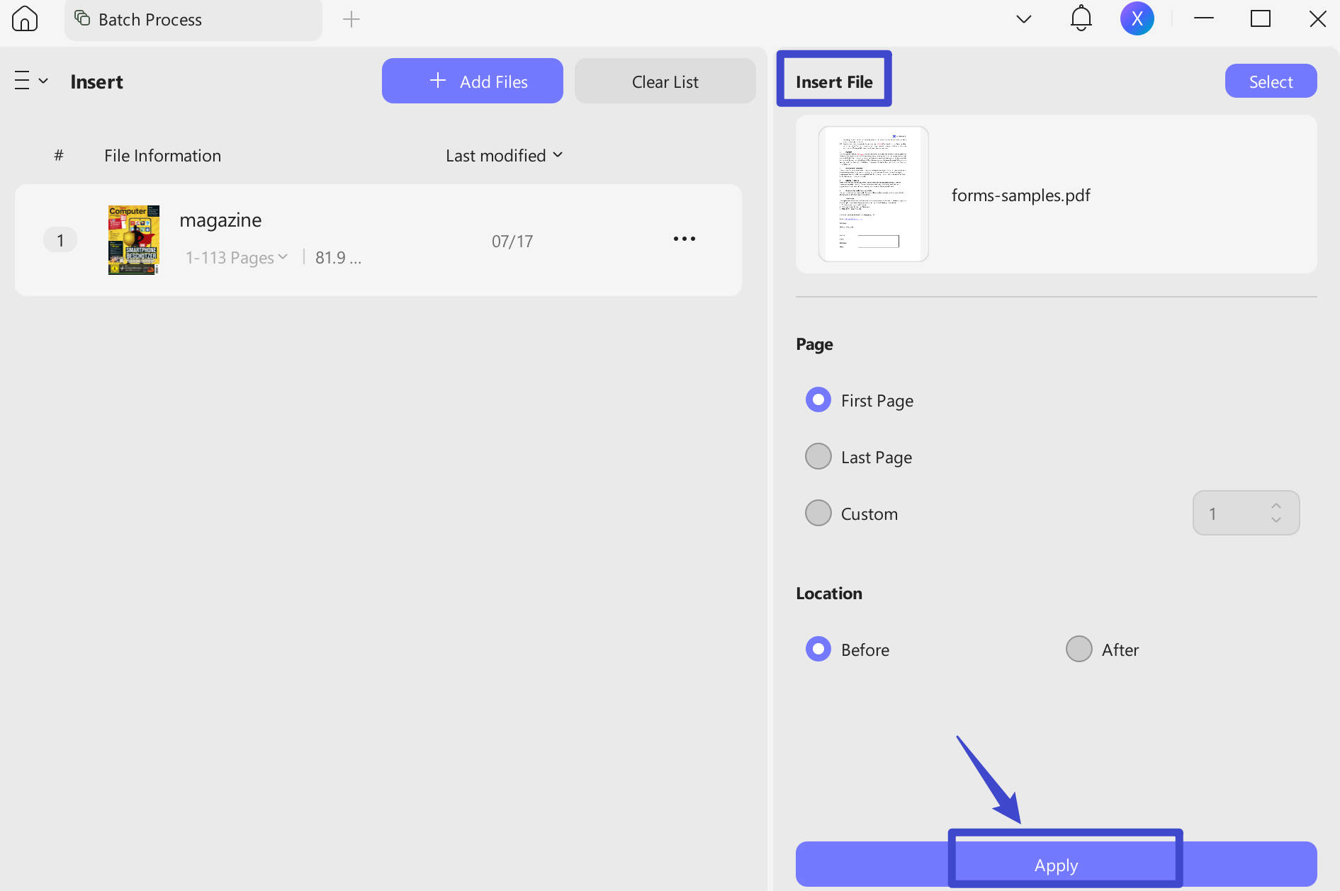 how to add page in adobe acrobat apply