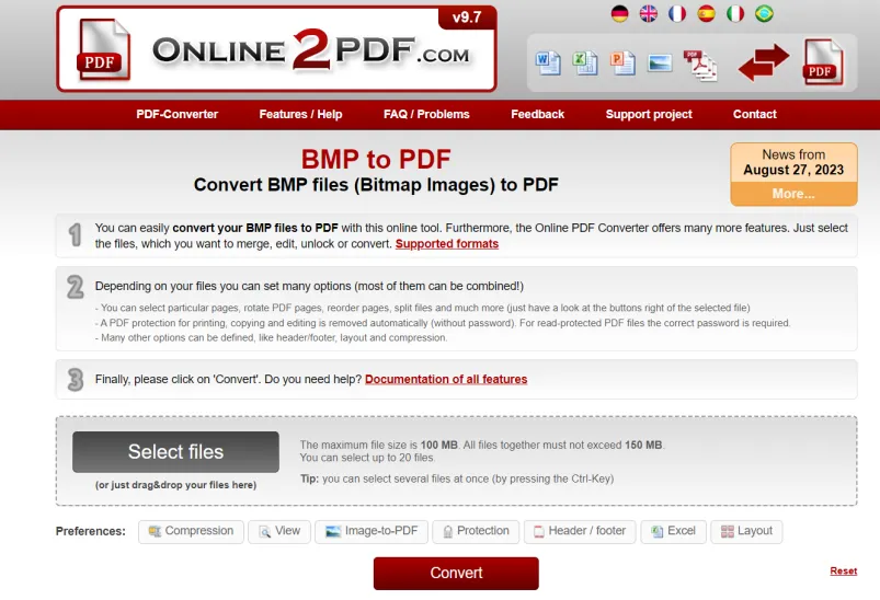 bmp to pdf converter online online2pdf
