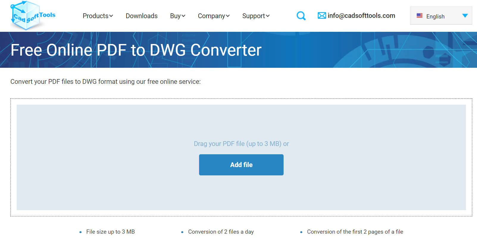 CAD Soft Tools Kostenloser PDF zu DWG Konverter Online
