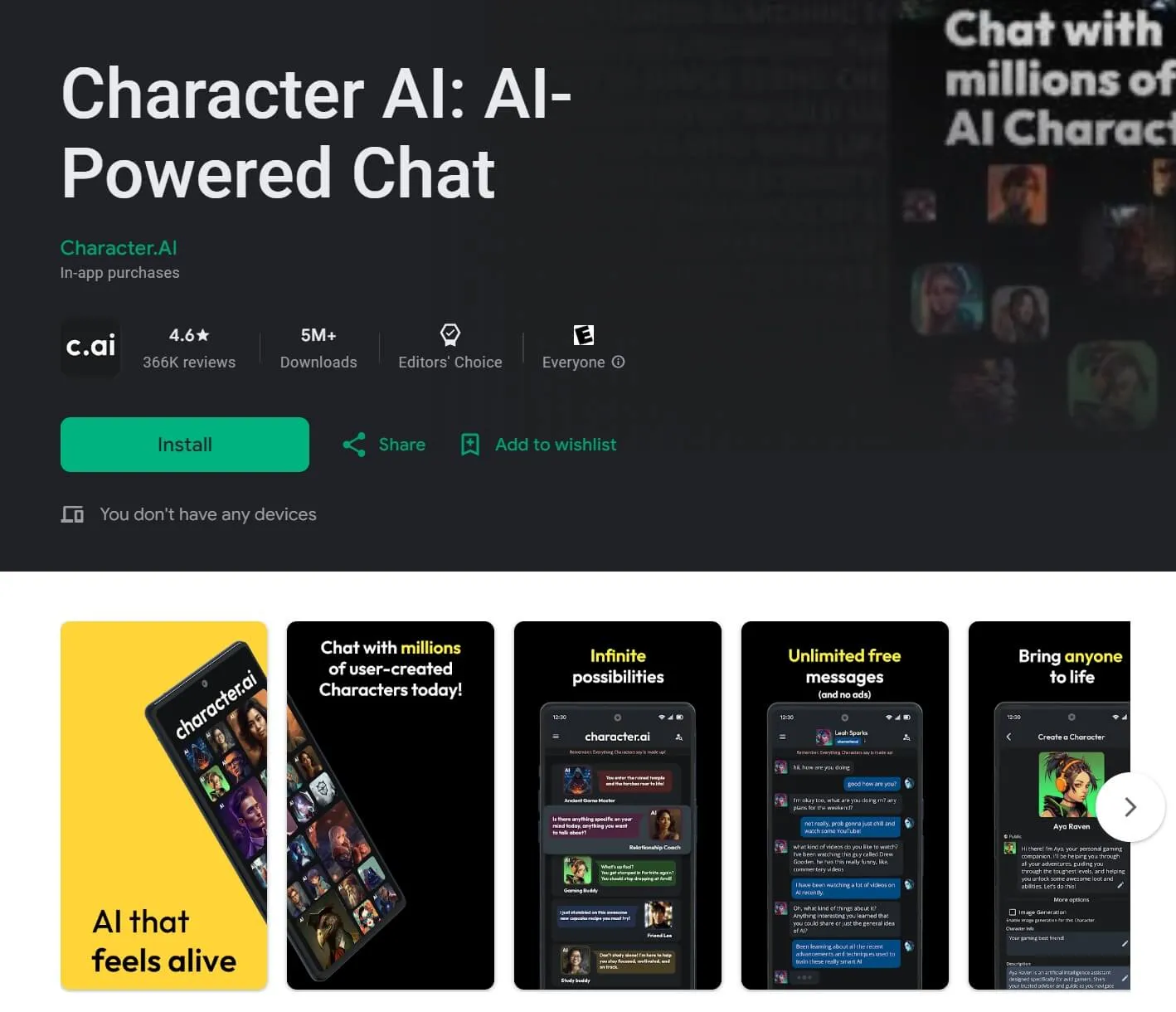 character ai chatbot android app