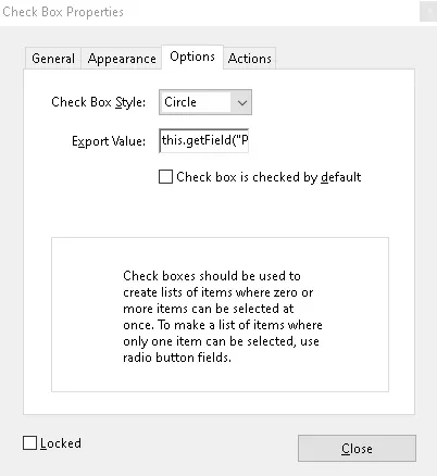 how to uncheck a box in pdf check properties