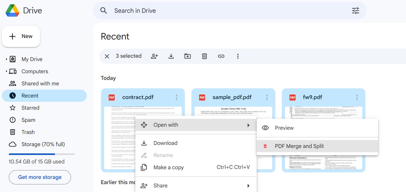 Unire file PDF in Google Drive