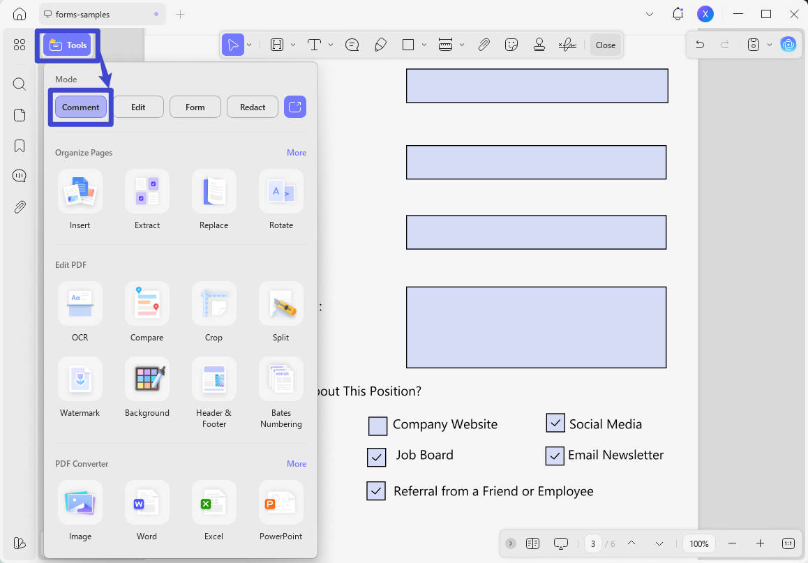 how to uncheck a box in pdf oonmment icon