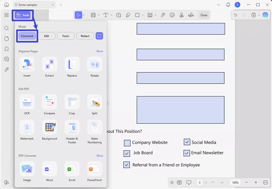 how to uncheck a box in pdf oonmment icon