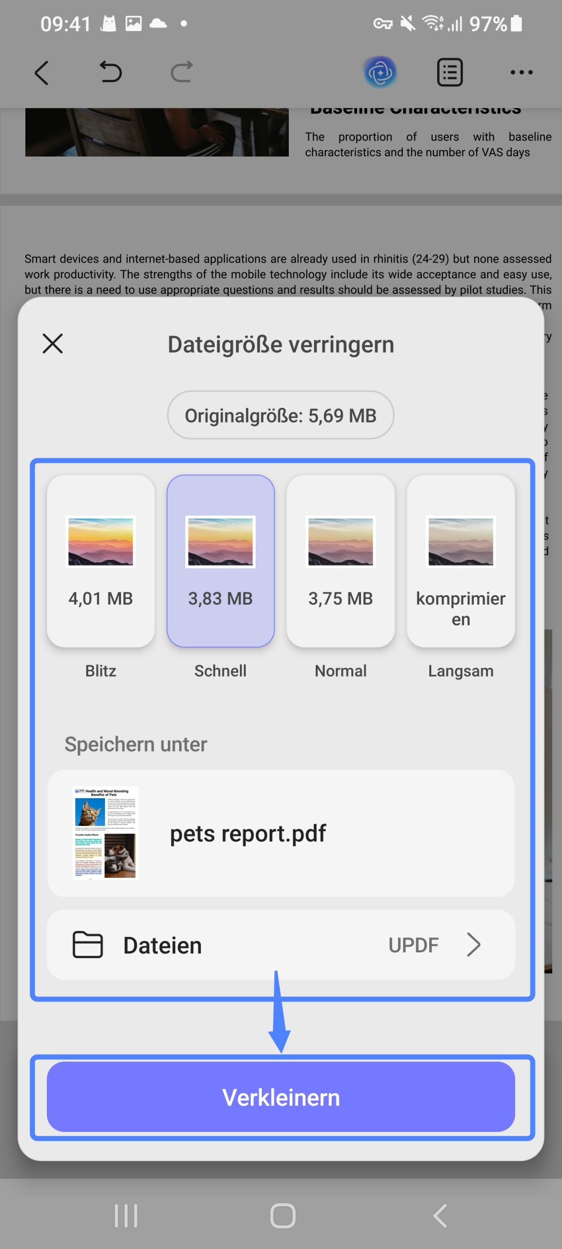 PDF Größe reduzieren Android