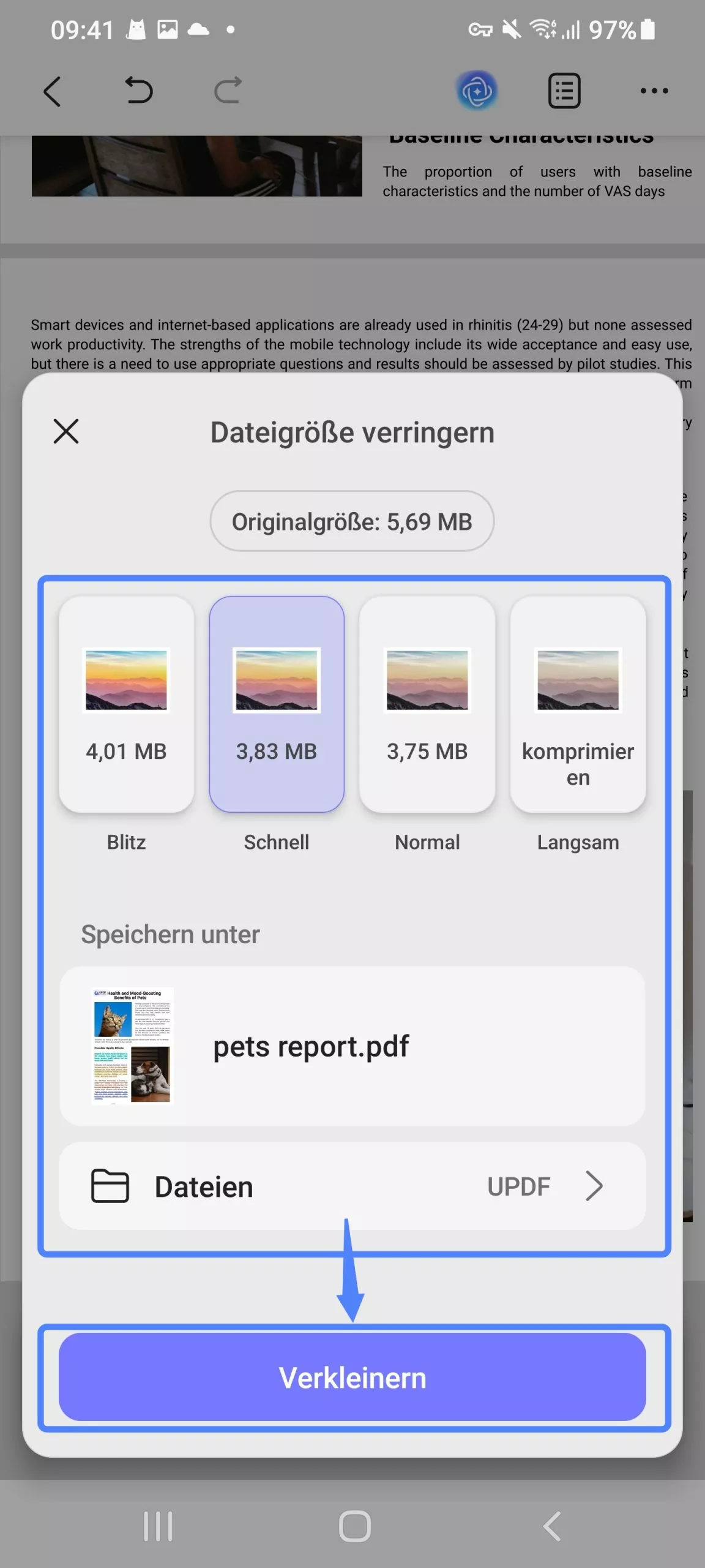 PDF Größe reduzieren Android