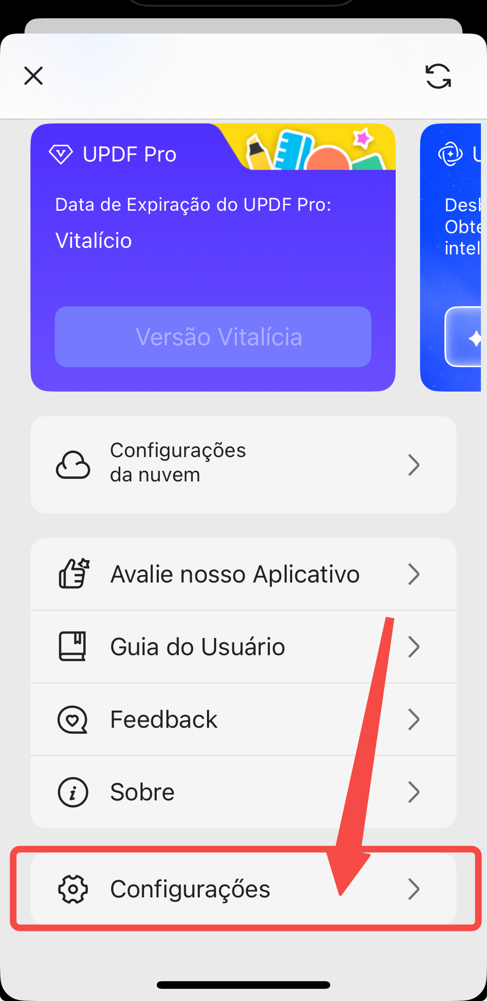 configurações