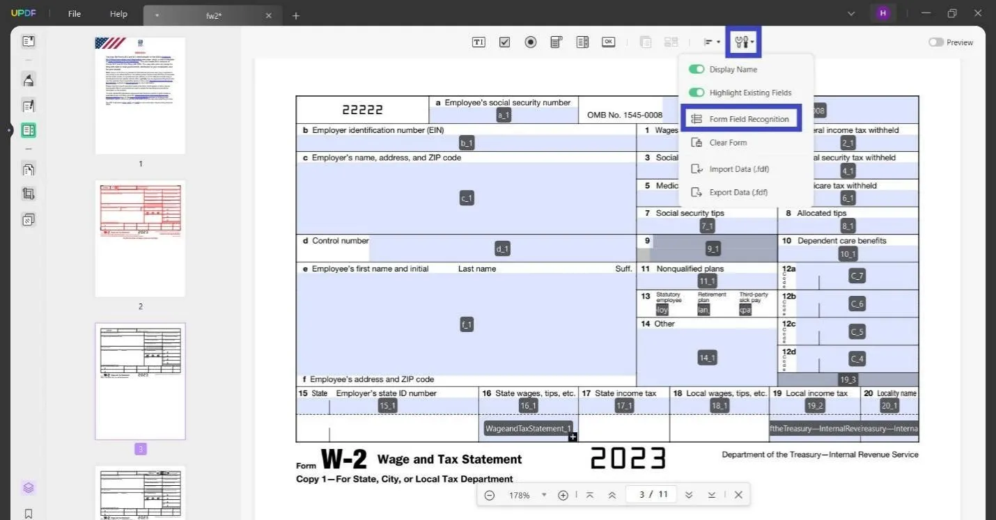 convert pdf to fillable form free updf