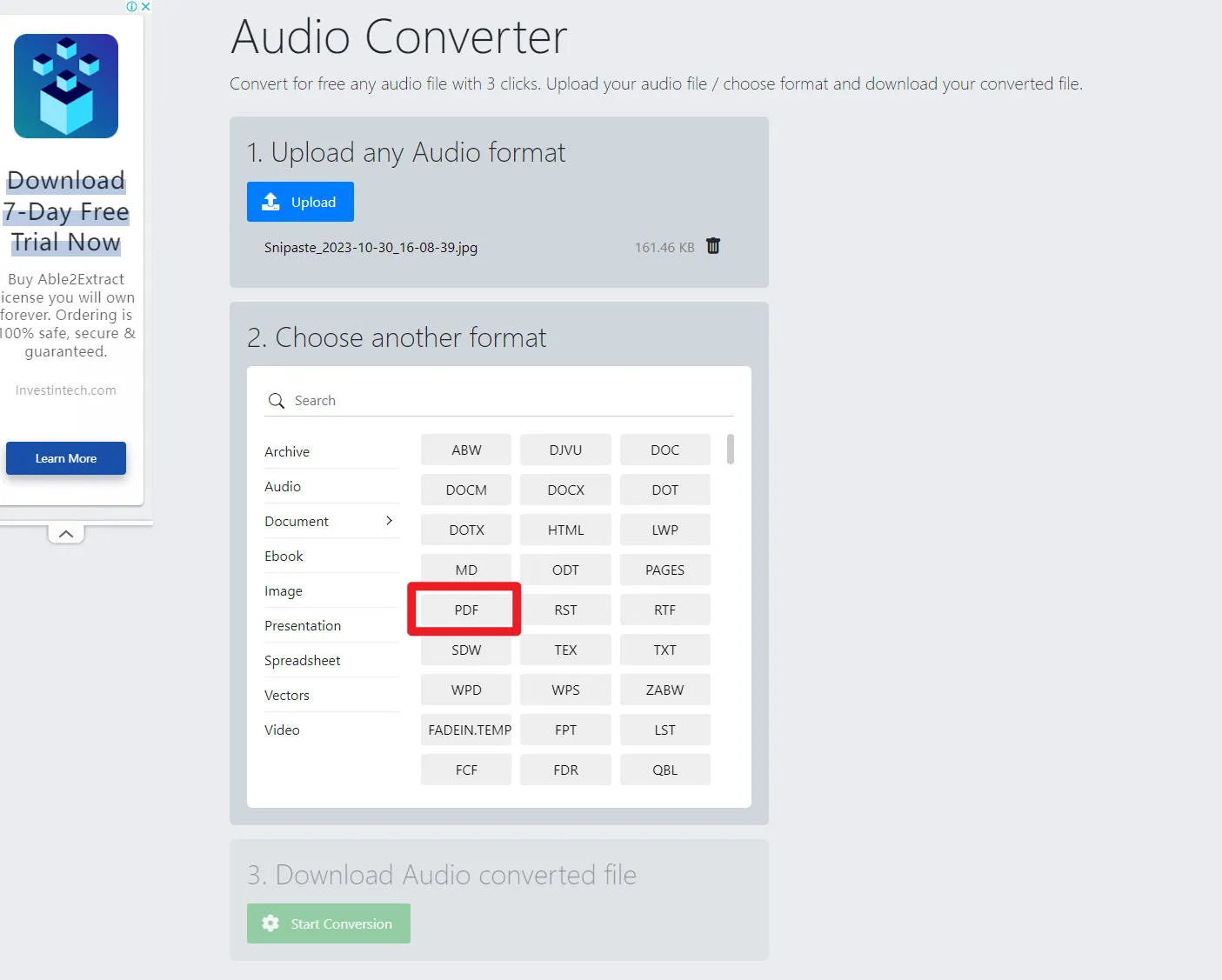 convertir mp3 en pdf Converthelper