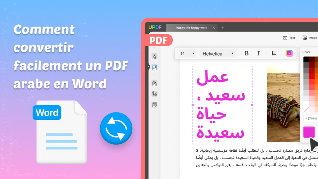 Convertir un PDF arabe en Word | UPDF